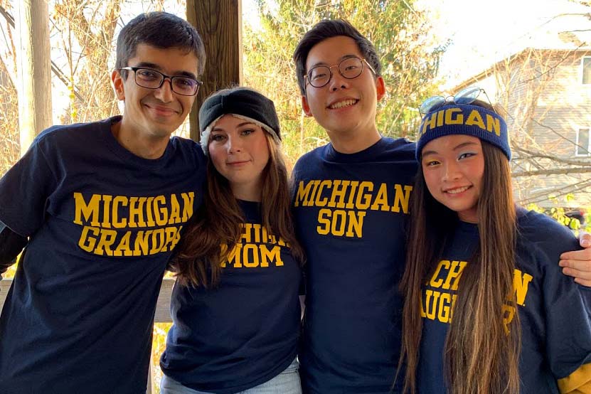 4 students in Michigan T-shirts